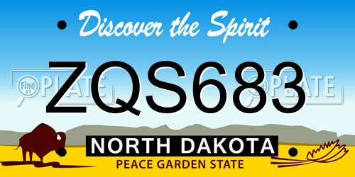 ZQS683 North Dakota License Plate
