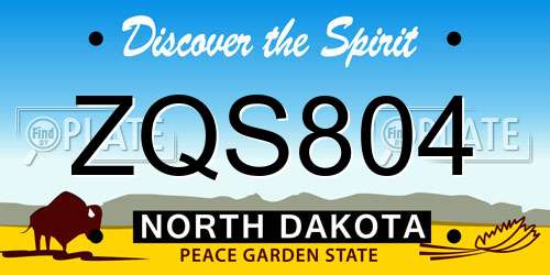 ZQS804 North Dakota License Plate
