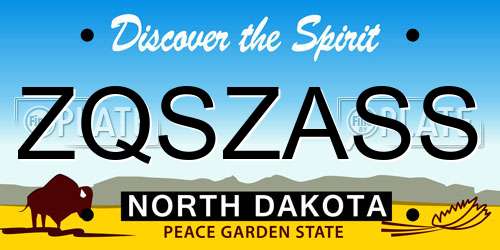ZQSZASS North Dakota License Plate