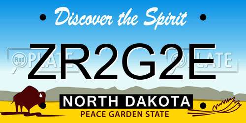 ZR2G2E North Dakota License Plate