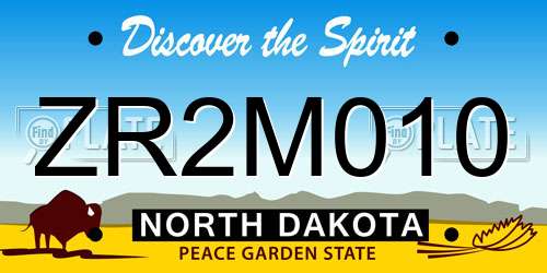 ZR2M010 North Dakota License Plate