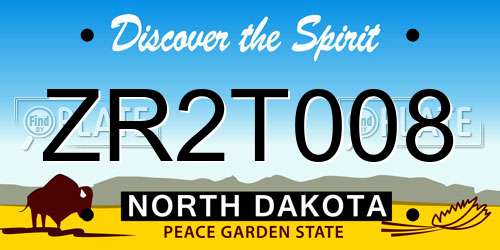 ZR2T008 North Dakota License Plate