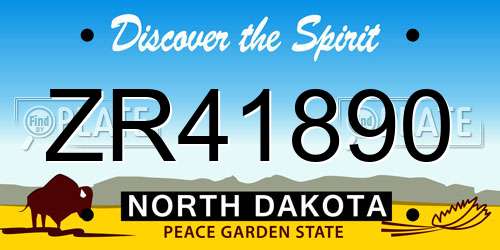 ZR41890 North Dakota License Plate