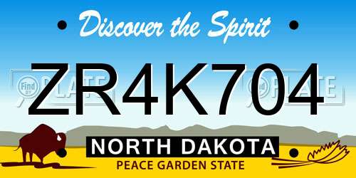 ZR4K704 North Dakota License Plate