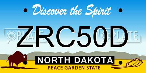 ZRC50D North Dakota License Plate