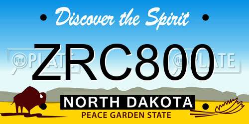 ZRC800 North Dakota License Plate