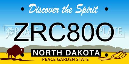 ZRC80O North Dakota License Plate