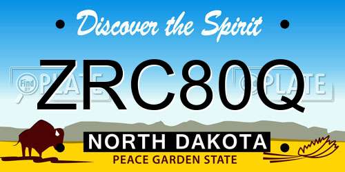 ZRC80Q North Dakota License Plate