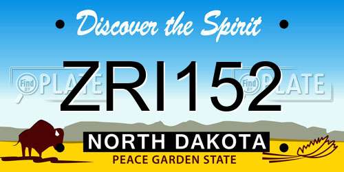 ZRI152 North Dakota License Plate