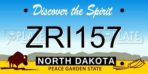 ZRI157 North Dakota License Plate