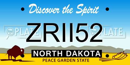 ZRII52 North Dakota License Plate