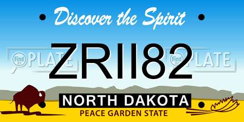 ZRII82 North Dakota License Plate