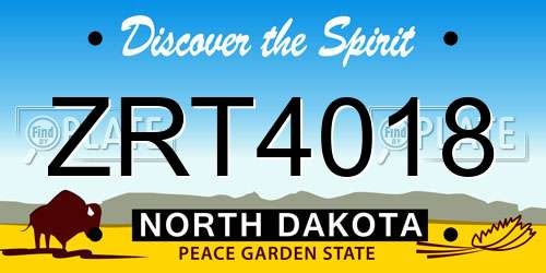 ZRT4018 North Dakota License Plate
