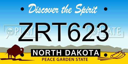 ZRT623 North Dakota License Plate