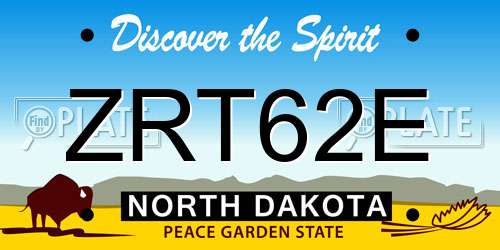 ZRT62E North Dakota License Plate