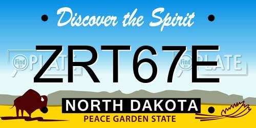ZRT67E North Dakota License Plate