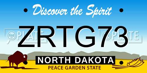 ZRTG73 North Dakota License Plate