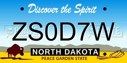 ZS0D7W North Dakota License Plate