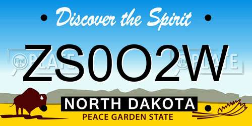 ZS0O2W North Dakota License Plate
