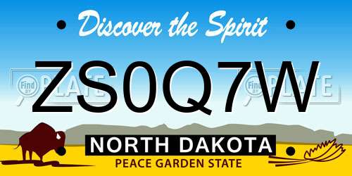 ZS0Q7W North Dakota License Plate