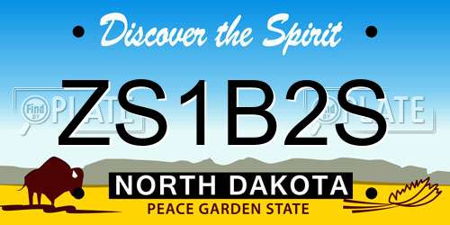 ZS1B2S North Dakota License Plate