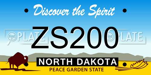 ZS200 North Dakota License Plate