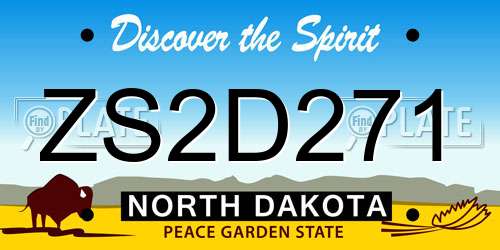 ZS2D271 North Dakota License Plate