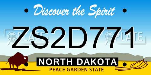 ZS2D771 North Dakota License Plate