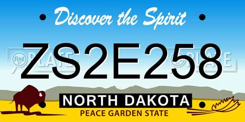 ZS2E258 North Dakota License Plate