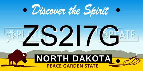 ZS2I7G North Dakota License Plate