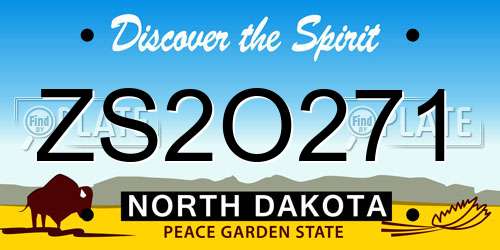 ZS2O271 North Dakota License Plate