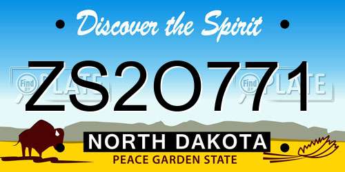 ZS2O771 North Dakota License Plate
