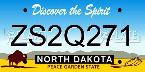 ZS2Q271 North Dakota License Plate