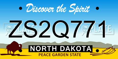 ZS2Q771 North Dakota License Plate