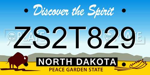 ZS2T829 North Dakota License Plate