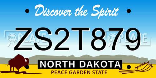 ZS2T879 North Dakota License Plate
