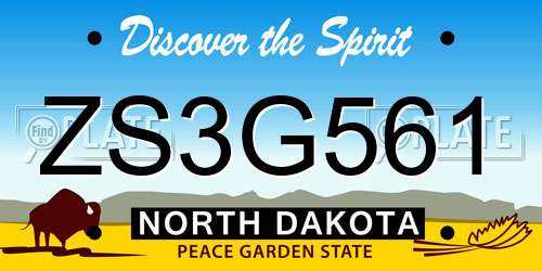 ZS3G561 North Dakota License Plate