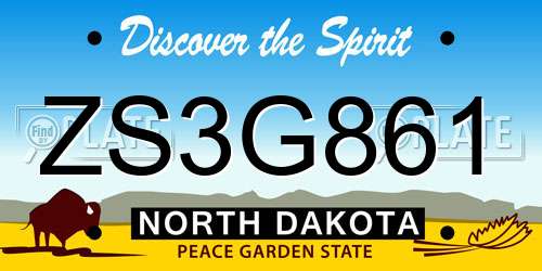 ZS3G861 North Dakota License Plate