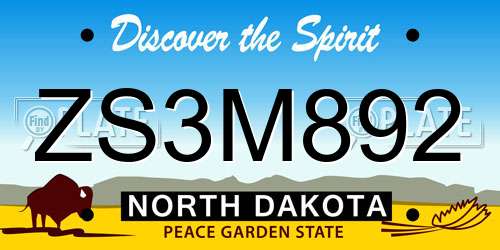 ZS3M892 North Dakota License Plate