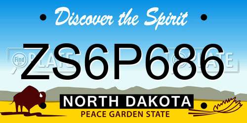 ZS6P686 North Dakota License Plate