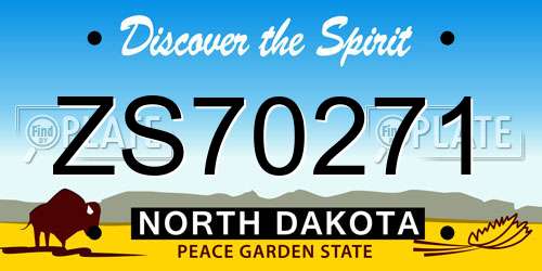 ZS70271 North Dakota License Plate