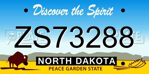 ZS73288 North Dakota License Plate