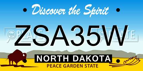ZSA35W North Dakota License Plate