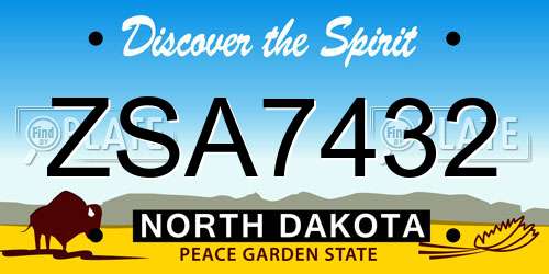 ZSA7432 North Dakota License Plate