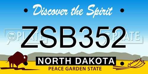 ZSB352 North Dakota License Plate