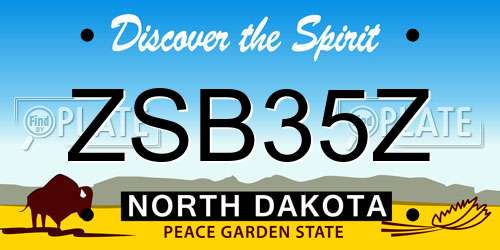 ZSB35Z North Dakota License Plate
