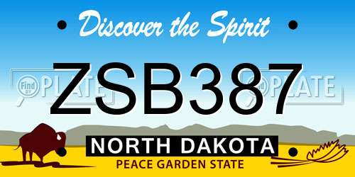 ZSB387 North Dakota License Plate