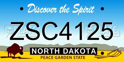 ZSC4125 North Dakota License Plate