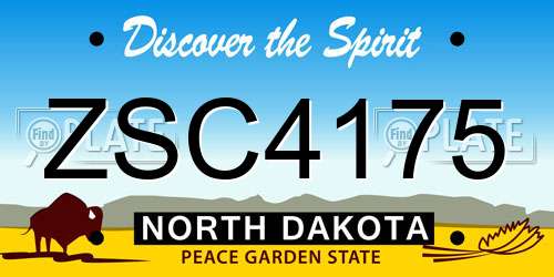 ZSC4175 North Dakota License Plate