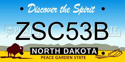 ZSC53B North Dakota License Plate